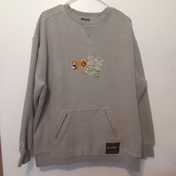 G Unit Adult Mens 2XL Gray Crewneck Sweatshirt Rap Hip Hop Pockets Heavy Weight - Picture 1 of 9